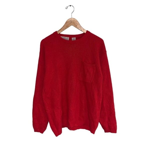 Amanda Smith Vintage Sweater Women’s Size Large Red Lambswool Angora Hair Blend - Picture 1 of 6